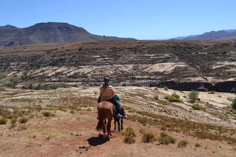 Le Lesotho est l'état intérieur le plus au sud dans le monde et impressionne par sa grande richesse des espèces. images stock