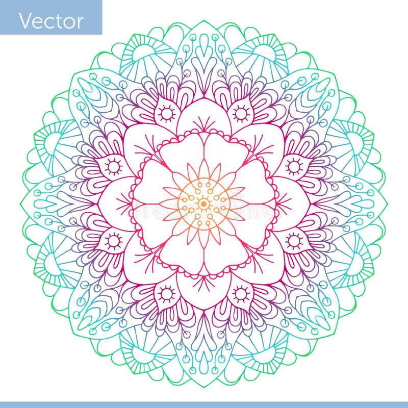 Mandala Decorativa Nel Rosa Viola E Nei Colori Blu Illustrazione Vettoriale  - Illustrazione di botanica, decorativo: 145716680