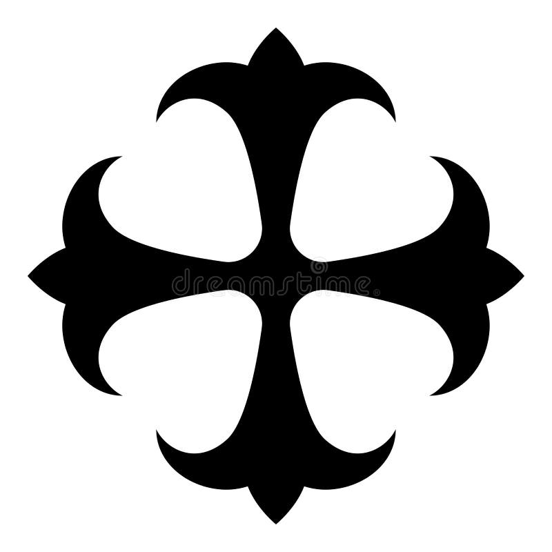 Le lis de champ de symbole kreen le symbole dokonstantinovsky de monogramme croisé fort du noir croisé religieux d'icône de signe illustration stock Le lis de champ de symbole kreen le symbole dokonstantinovsky de monogramme croisé fort du noir croisé religieux d'icône de signe illustration stock