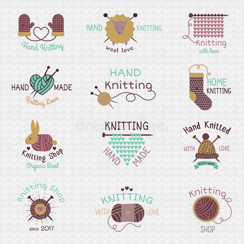 Le logo d'aiguilles de tricotage dirigent les tricots de laine ou le logotype de laine tricoté de chaussettes faisant du crochet illustration libre de droits Le logo d'aiguilles de tricotage dirigent les tricots de laine ou le logotype de laine tricoté de chaussettes faisant du crochet illustration libre de droits