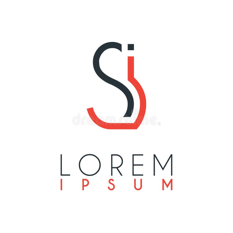 Le logo entre la lettre S et la lettre I ou SI avec une certaine distance et relié par couleur orange et grise illustration libre de droits Le logo entre la lettre S et la lettre I ou SI avec une certaine distance et relié par couleur orange et grise illustration libre de droits