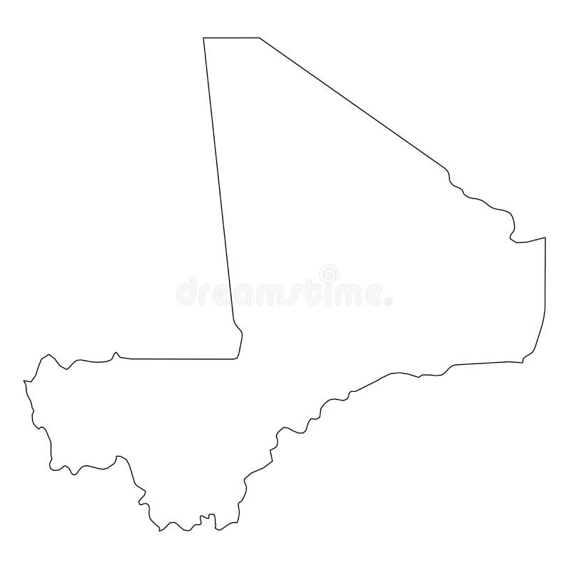 Le Mali - carte noire solide de frontière d'ensemble de secteur de pays Illustration plate simple de vecteur illustration de vecteur Le Mali - carte noire solide de frontière d'ensemble de secteur de pays Illustration plate simple de vecteur illustration de vecteur