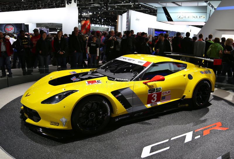 Le Mans die Korvet rennen bij NAIAS stock foto Le Mans die Korvet rennen bij NAIAS stock foto