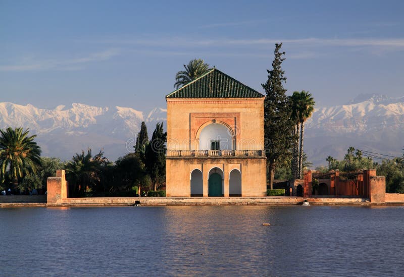 Le Maroc, Marrakech, pavillon de Menara