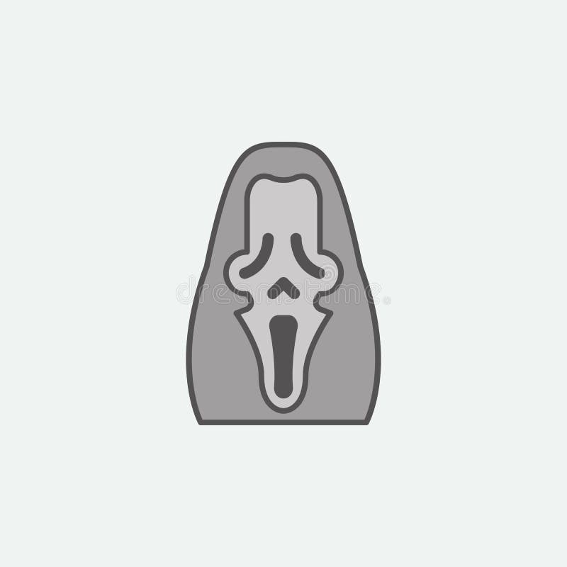 Le masque craintif pour Halloween a coloré l'icône Une des icônes de collection de Halloween pour des sites Web, conception web, appli mobile sur le fond blanc