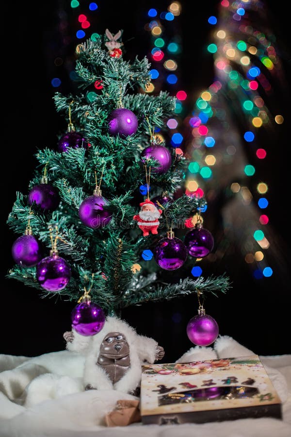 Le masque de nouvelle année contre le fourrure-arbre s'embranche avec des cônes photo stock Le masque de nouvelle année contre le fourrure-arbre s'embranche avec des cônes photo stock