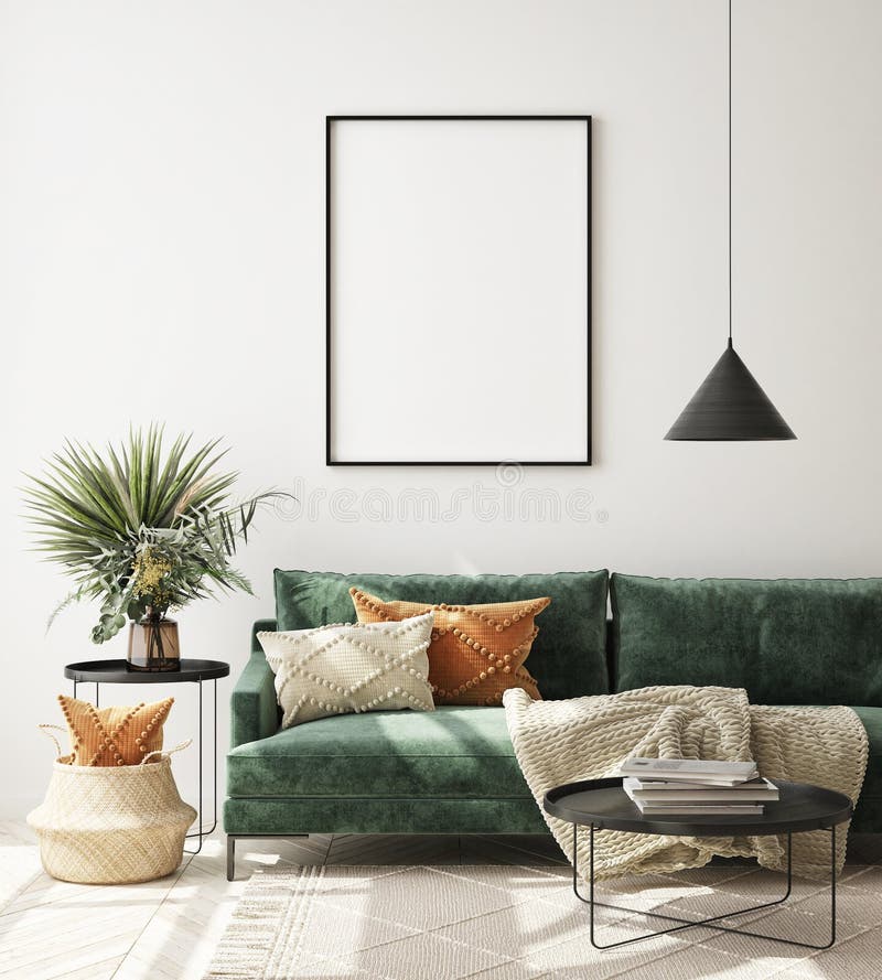Le mauvais cadre haut d'affiches dans le Scandinave intérieur moderne de salon de fond pour rendre dénomment 3d Le mauvais cadre haut d'affiches dans le Scandinave intérieur moderne de salon de fond pour rendre dénomment 3d
