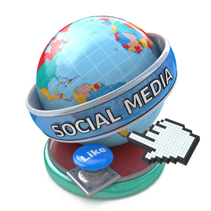 Le media social global et le bouton aiment Technologie conceptuelle illustration de vecteur Le media social global et le bouton aiment Technologie conceptuelle illustration de vecteur