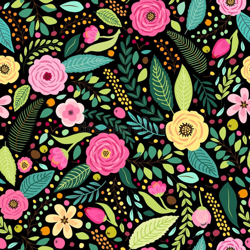 Le modèle sans couture mignon avec le premier ressort tiré par la main rustique fleurit illustration libre de droits Le modèle sans couture mignon avec le premier ressort tiré par la main rustique fleurit illustration libre de droits