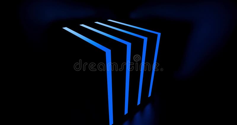 Le motif de brillance abstrait du néon bleu représente la science et la géométrie - boucle 4K illustration libre de droits