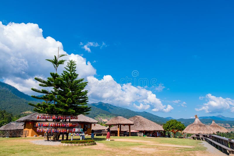 2019, Le 21 novembre, Lai Yun Viewpoint, village de Pai, Santichon, Mae Hong Son, Thaïlande images stock