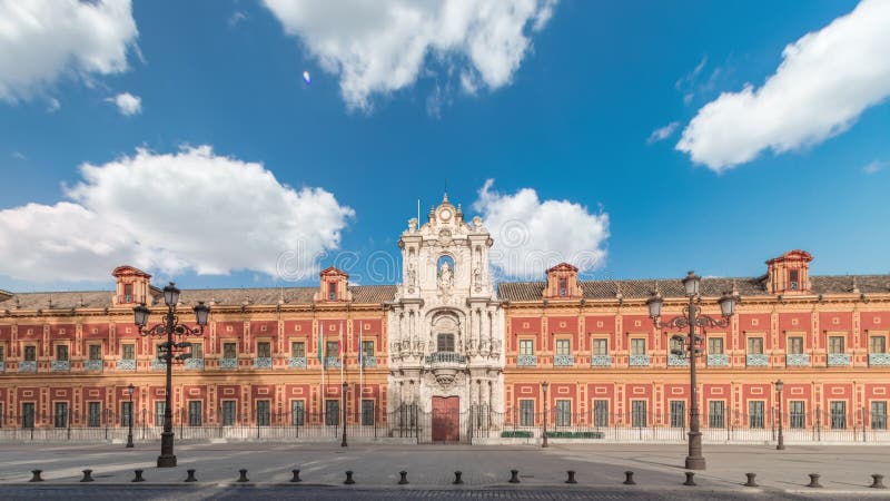 Le Palais de San Telmo timelapse hyperlapse à Séville Espagne clips vidéos