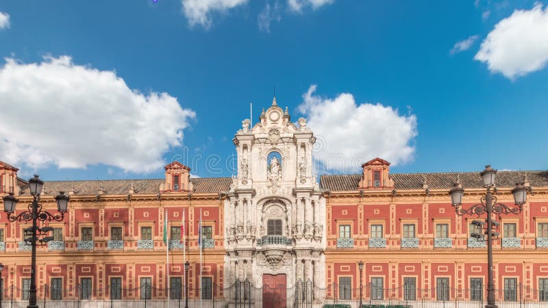 Le Palais de San Telmo timelapse hyperlapse à Séville Espagne clips vidéos