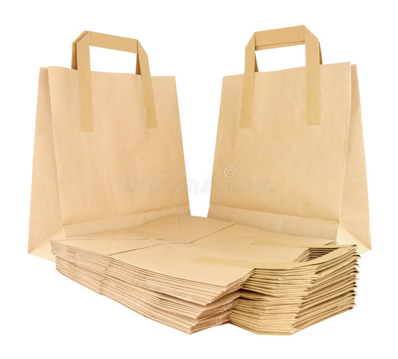 Le papier de Brown emportent des sacs de transporteur de nourriture