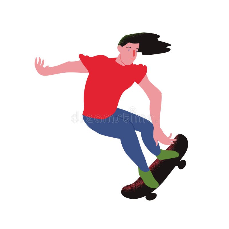 Le patineur de gar?on Type avec le ressac rouge de T-shirt sur la planche à roulettes Objet d'isolement par illustration de vecte illustration de vecteur Le patineur de gar?on Type avec le ressac rouge de T-shirt sur la planche à roulettes Objet d'isolement par illustration de vecte illustration de vecteur