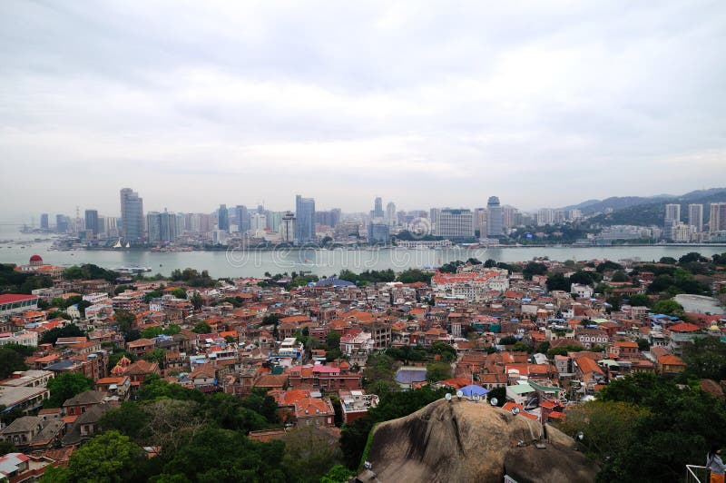 Le paysage de l'île de Gulangyu et de Xiamen photographie stock Le paysage de l'île de Gulangyu et de Xiamen photographie stock