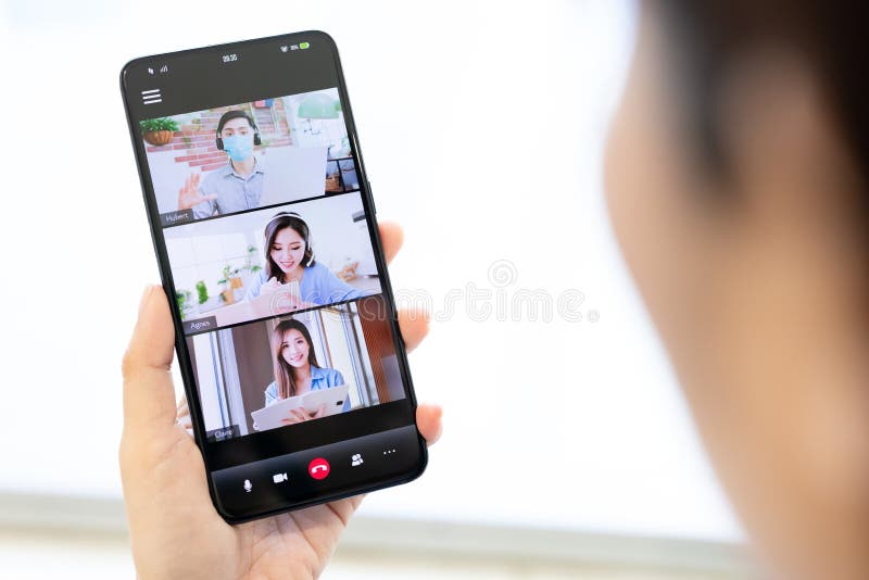 Le persone hanno la convergenza video fotografie stock