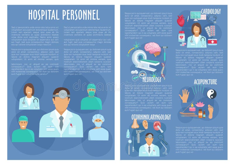 Le personnel d'hôpital soigne des affiches de vecteur illustration libre de droits Le personnel d'hôpital soigne des affiches de vecteur illustration libre de droits