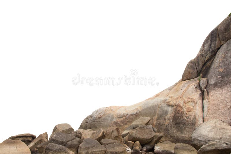 Le pietre della scogliera hanno isolato il fondo bianco fotografia stock Le pietre della scogliera hanno isolato il fondo bianco fotografia stock