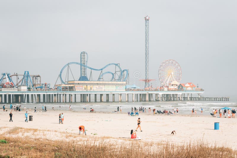 Le pilier historique de plaisir d'île de Galveston, dans Galveston, le Texas images libres de droits Le pilier historique de plaisir d'île de Galveston, dans Galveston, le Texas images libres de droits