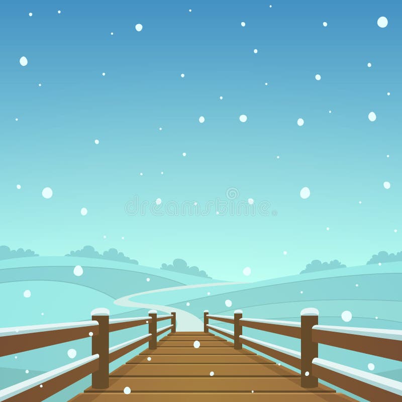 Le pont en bois illustration stock