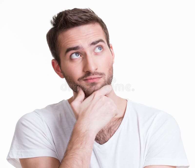 Le portrait du jeune homme de pensée recherche. photographie stock libre de droits