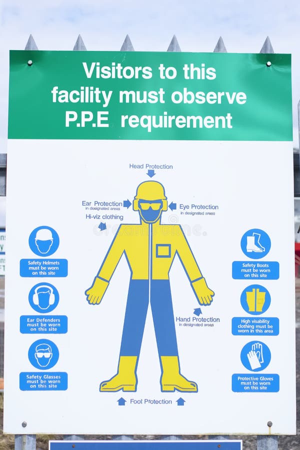 Le PPE personnel d'équipement de protection diagram le panneau de signe d'affiche pour la santé et sécurité de site de guerre chi image stock Le PPE personnel d'équipement de protection diagram le panneau de signe d'affiche pour la santé et sécurité de site de guerre chi image stock