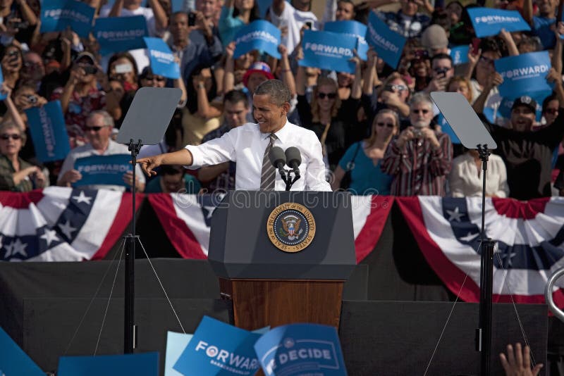 President Barack Obama appears at Presidential Campaign Rally, November 1, 2012, at Cheyenne Sports Complex, North Las Vegas, Nevada. President Barack Obama appears at Presidential Campaign Rally, November 1, 2012, at Cheyenne Sports Complex, North Las Vegas, Nevada