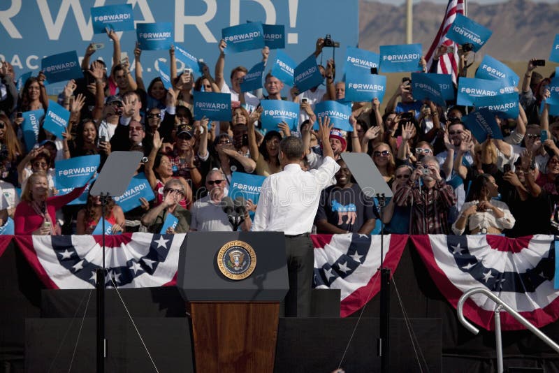 President Barack Obama appears at Presidential Campaign Rally, November 1, 2012, at Cheyenne Sports Complex, North Las Vegas, Nevada. President Barack Obama appears at Presidential Campaign Rally, November 1, 2012, at Cheyenne Sports Complex, North Las Vegas, Nevada