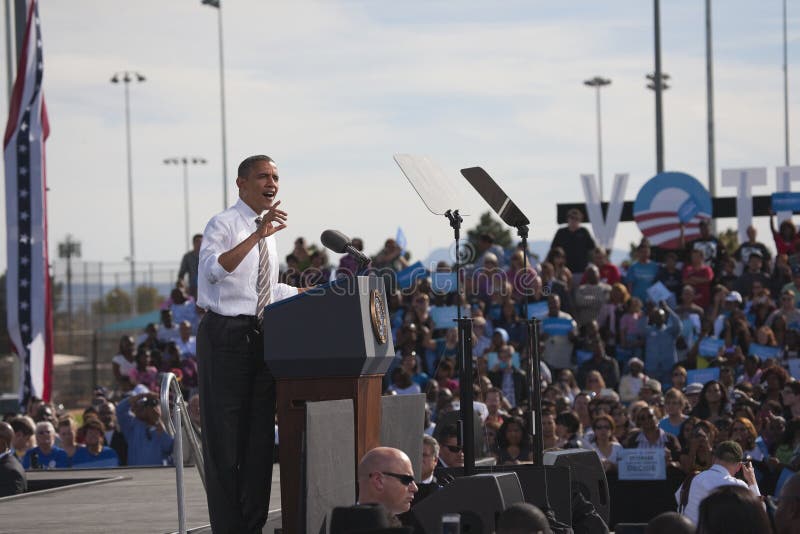 President Barack Obama appears at Presidential Campaign Rally, November 1, 2012, at Cheyenne Sports Complex, North Las Vegas, Nevada. President Barack Obama appears at Presidential Campaign Rally, November 1, 2012, at Cheyenne Sports Complex, North Las Vegas, Nevada