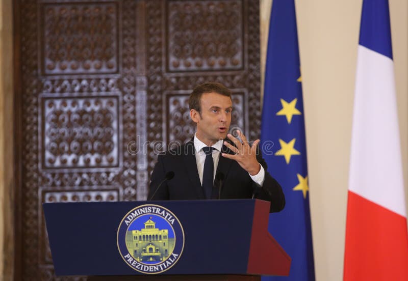Le Président français Emmanuel Macron photo libre de droits Le Président français Emmanuel Macron photo libre de droits