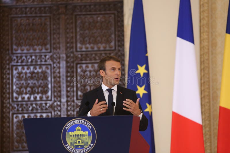 Le Président français Emmanuel Macron photos libres de droits Le Président français Emmanuel Macron photos libres de droits