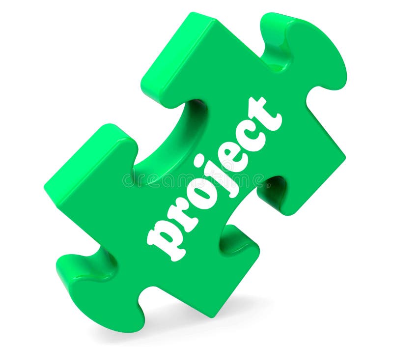 Le puzzle de projet montre le plan ou la tâche de planification illustration stock Le puzzle de projet montre le plan ou la tâche de planification illustration stock