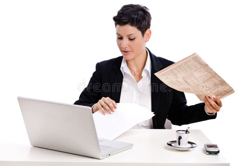 le relevé de journal de femme d'affaires photo stock le relevé de journal de femme d'affaires photo stock