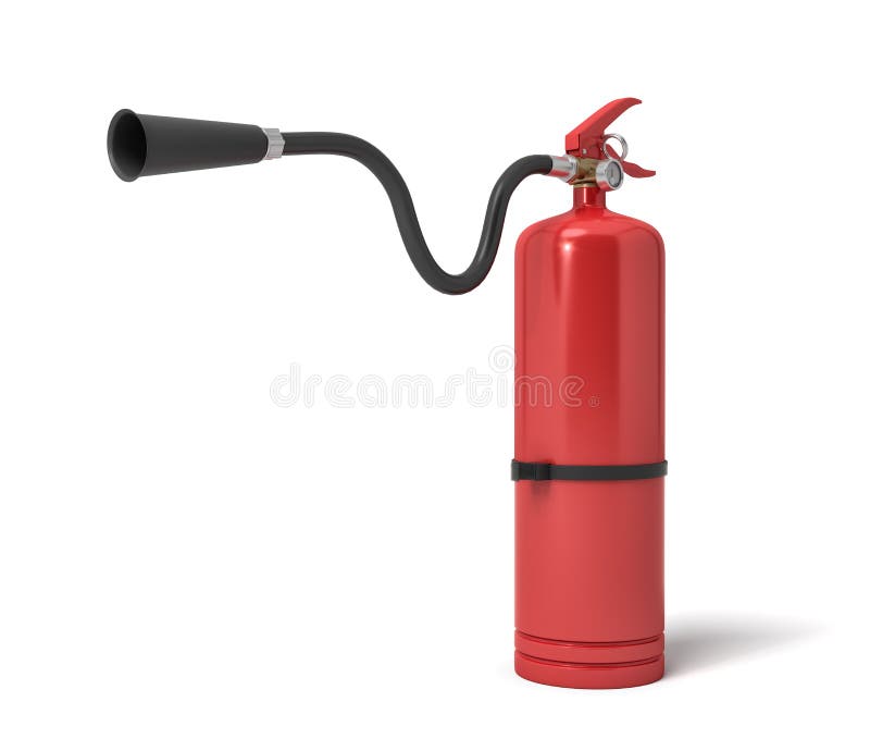 le rendu 3d d'un extincteur rouge simple avec son tuyau a soulevé le bec s'est dirigé directement illustration libre de droits le rendu 3d d'un extincteur rouge simple avec son tuyau a soulevé le bec s'est dirigé directement illustration libre de droits