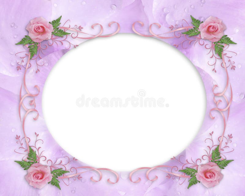 Le rose de cadre d'invitation de mariage a monté illustration libre de droits Le rose de cadre d'invitation de mariage a monté illustration libre de droits