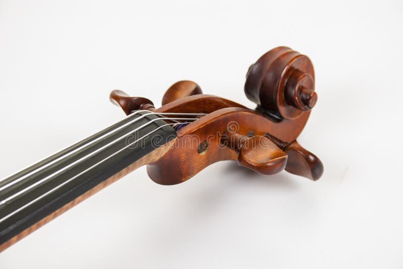 Le rouleau et les chevilles d'un violon fin