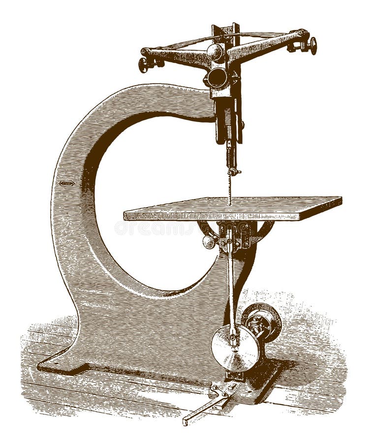 Le rouleau historique a vu la machine illustration de vecteur Le rouleau historique a vu la machine illustration de vecteur
