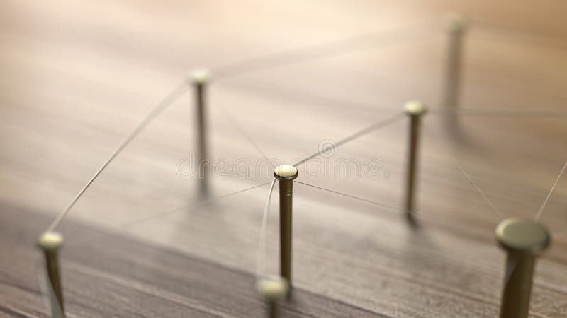 Le réseau, mise en réseau, se relient, câblent Enchaînement des entités Réseau des fils d'or sur le bois rustique illustration stock Le réseau, mise en réseau, se relient, câblent Enchaînement des entités Réseau des fils d'or sur le bois rustique illustration stock