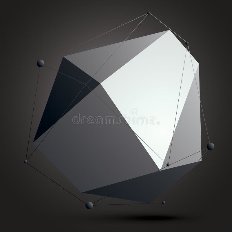 Le résumé géométrique 3D a compliqué l'objet de trellis au-dessus du backg foncé illustration de vecteur Le résumé géométrique 3D a compliqué l'objet de trellis au-dessus du backg foncé illustration de vecteur