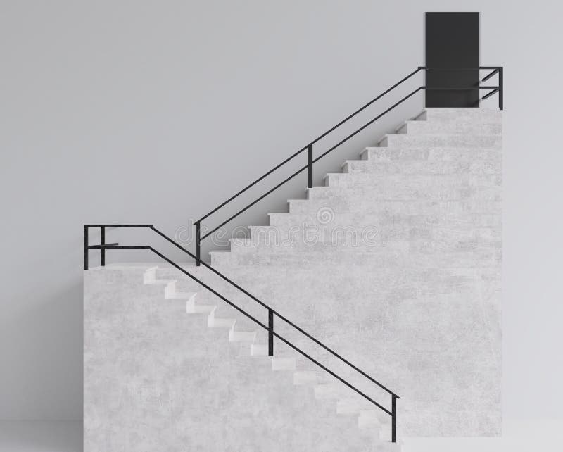 Le scale della rappresentazione 3d fanno un passo stile minimo di costruzione illustrazione di stock