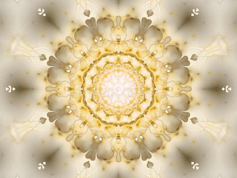 Le soleil d'or de fractale a formé le mandala illustration libre de droits Le soleil d'or de fractale a formé le mandala illustration libre de droits