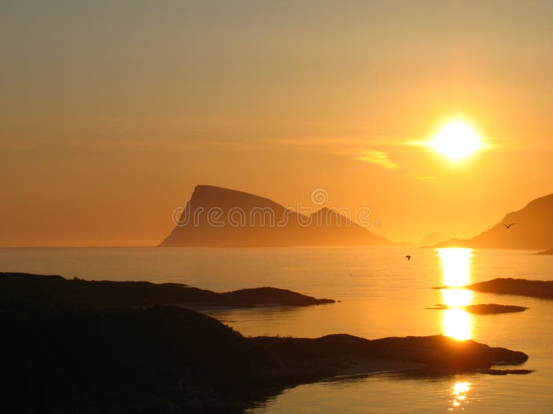 Midnight sun near TromsÃ¸ in northern Norway. The photo was taken at around 00.30. Midnight sun near TromsÃ¸ in northern Norway. The photo was taken at around 00.30.