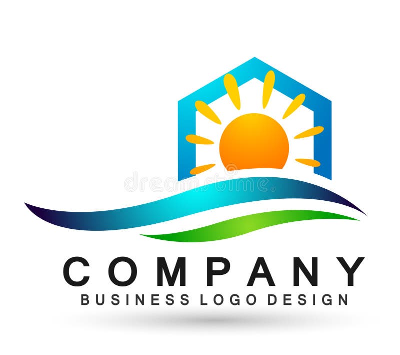 Le soleil de vague d'eau a placé des vagues de mer que l'élément d'icône de logo de concept de baisse d'eau propre de vecteur de illustration libre de droits Le soleil de vague d'eau a placé des vagues de mer que l'élément d'icône de logo de concept de baisse d'eau propre de vecteur de illustration libre de droits