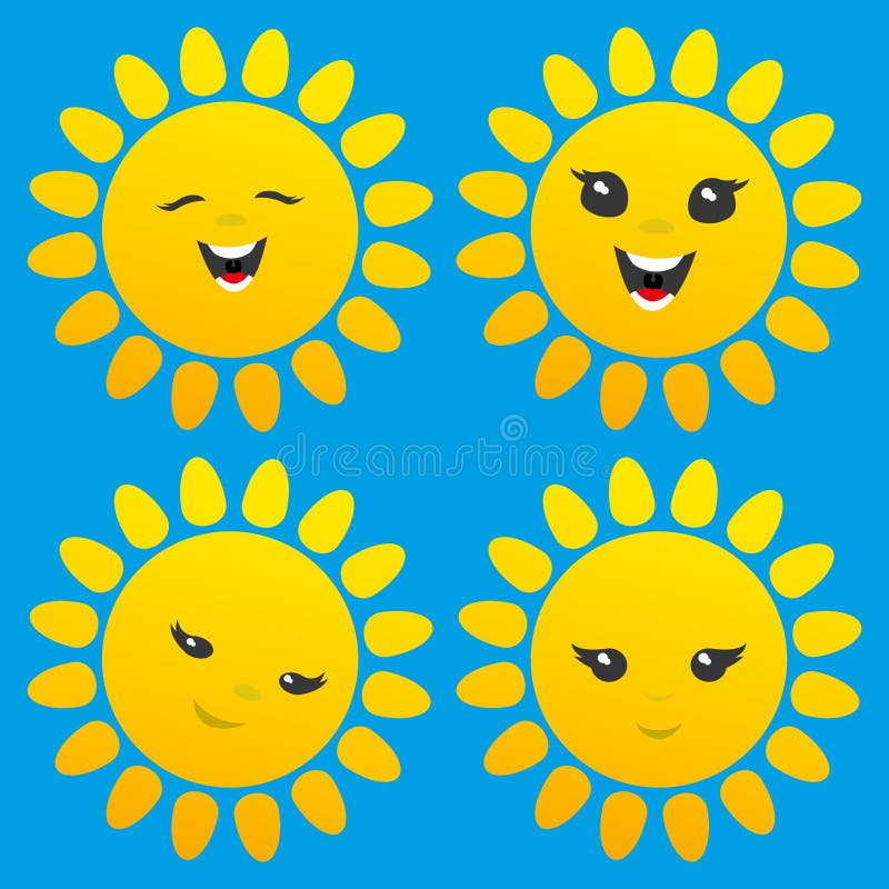 Le soleil quatre gai illustration de vecteur Le soleil quatre gai illustration de vecteur