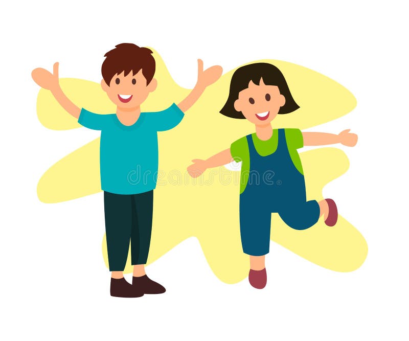 Le syskongruppen Flat Vector Characters royaltyfri illustrationer