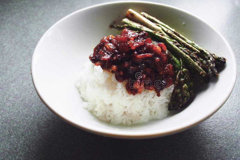 Le Taiwanais a braisé le porc sur le riz cuit à la vapeur, fan de rou de RU image stock Le Taiwanais a braisé le porc sur le riz cuit à la vapeur, fan de rou de RU image stock