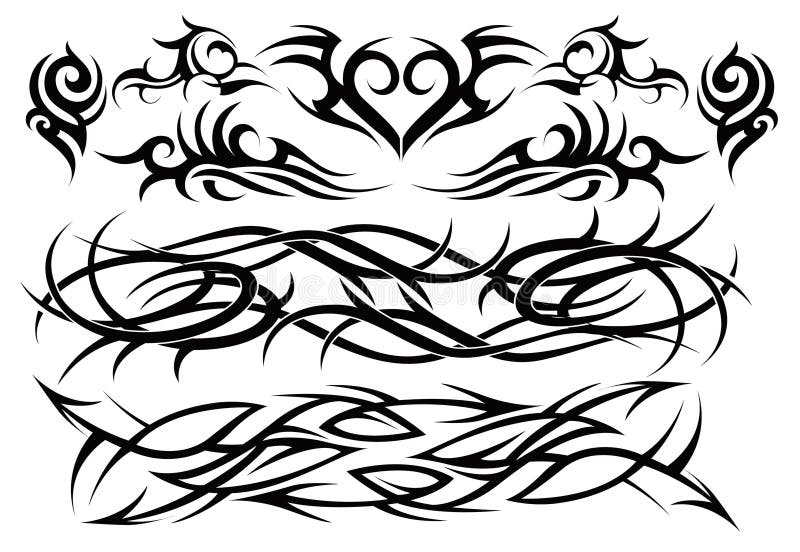 Le tatouage tribal a placé deux illustration stock Le tatouage tribal a placé deux illustration stock