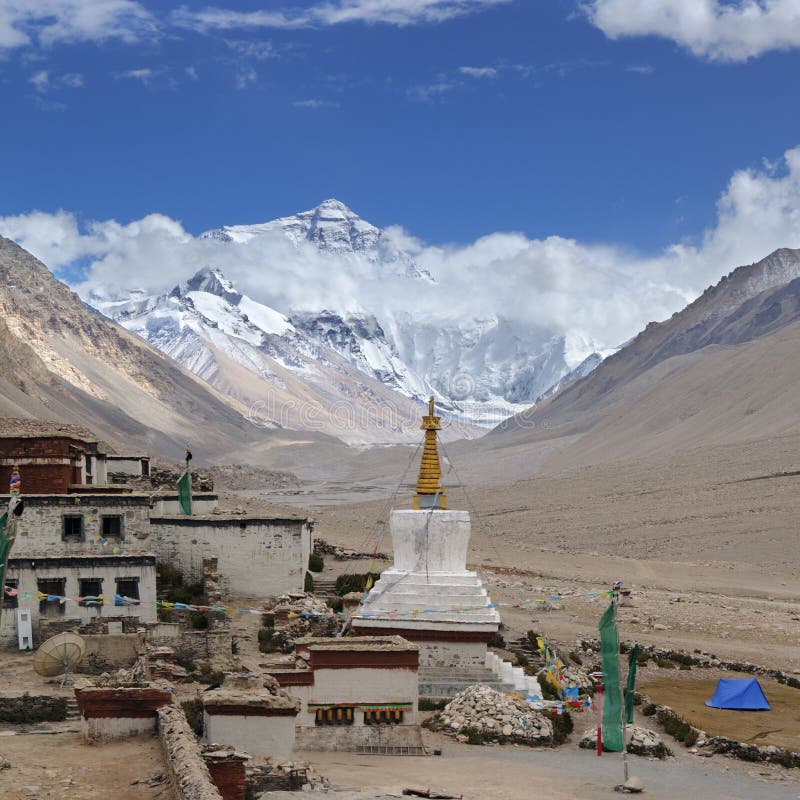 Le Thibet : monastère de rongbuk photographie stock libre de droits Le Thibet : monastère de rongbuk photographie stock libre de droits