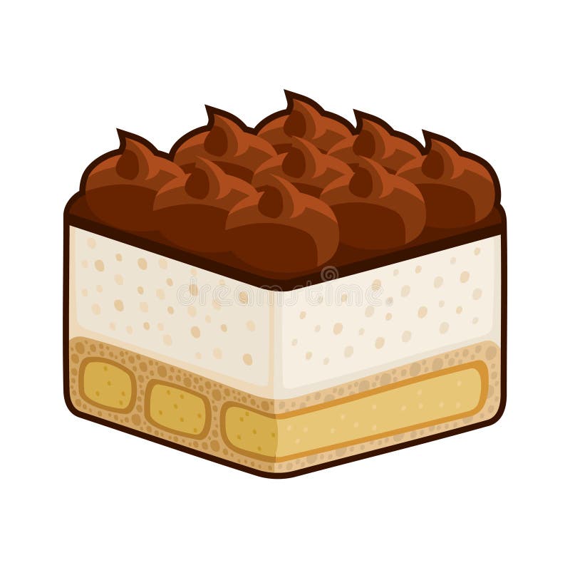 Le tiramisu de dessert avec Amaretto a isolé sur le blanc. Vecteur illustration libre de droits Le tiramisu de dessert avec Amaretto a isolé sur le blanc. Vecteur illustration libre de droits